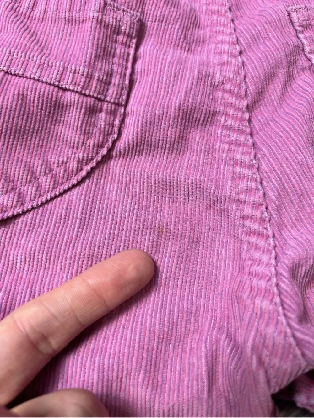 Vintage Made USA Baby Girls Pink Purple Striped Corduroy Overalls